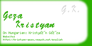 geza kristyan business card